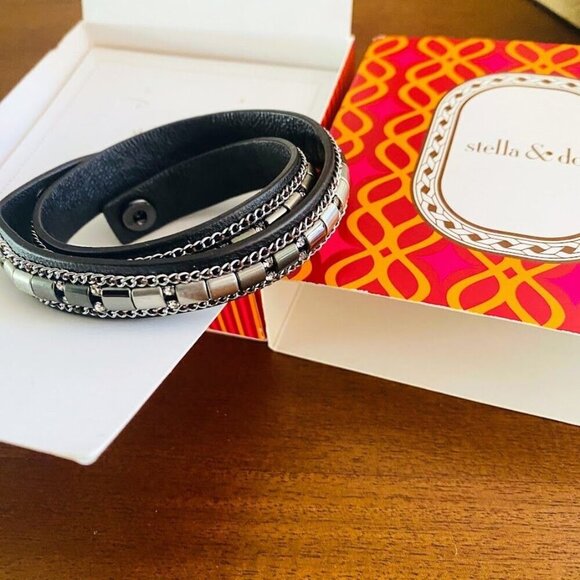 💜 Stella & Dot Hematite Cady Wrap Bracelet - Like New! - Picture 5 of 6